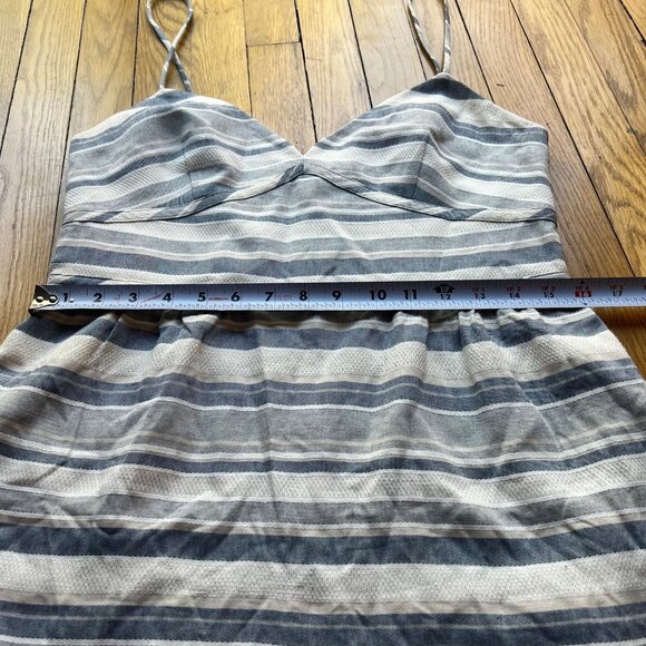 Theory size 10 Melaena Haviana Striped Spaghetti Strap Knee Length Dress - Picture 8 of 14